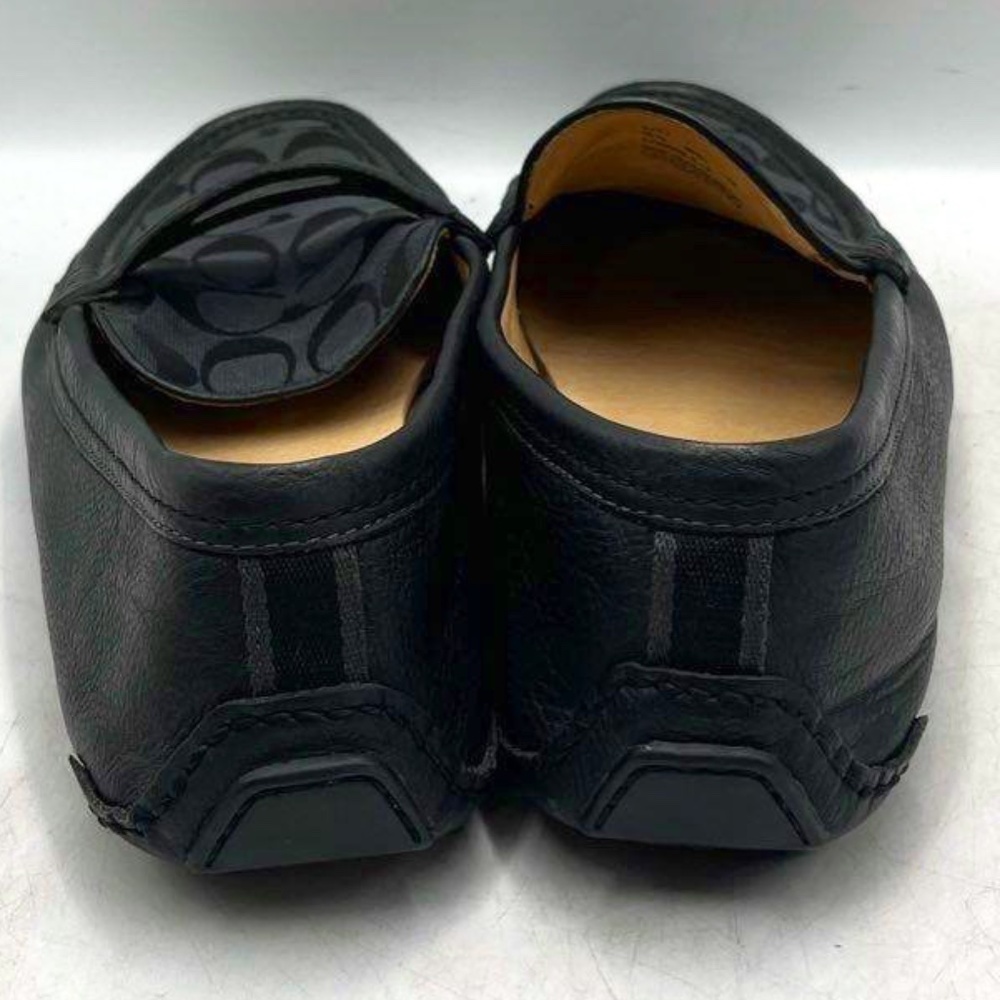 Coach Mens Q907 Neal Black Signature Moc Toe Slip On Penny Loafer Shoes Size 12M - Picture 3 of 6